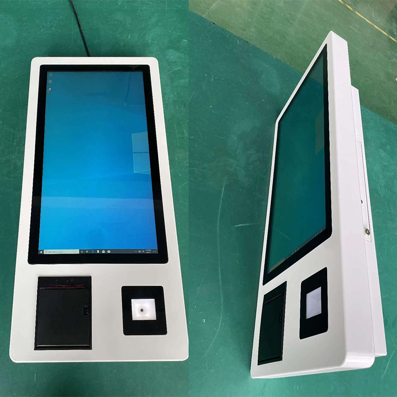 27-Inch Self-Service Order Payment LCD Interactive Terminal with Face Camera Barcode Scanner