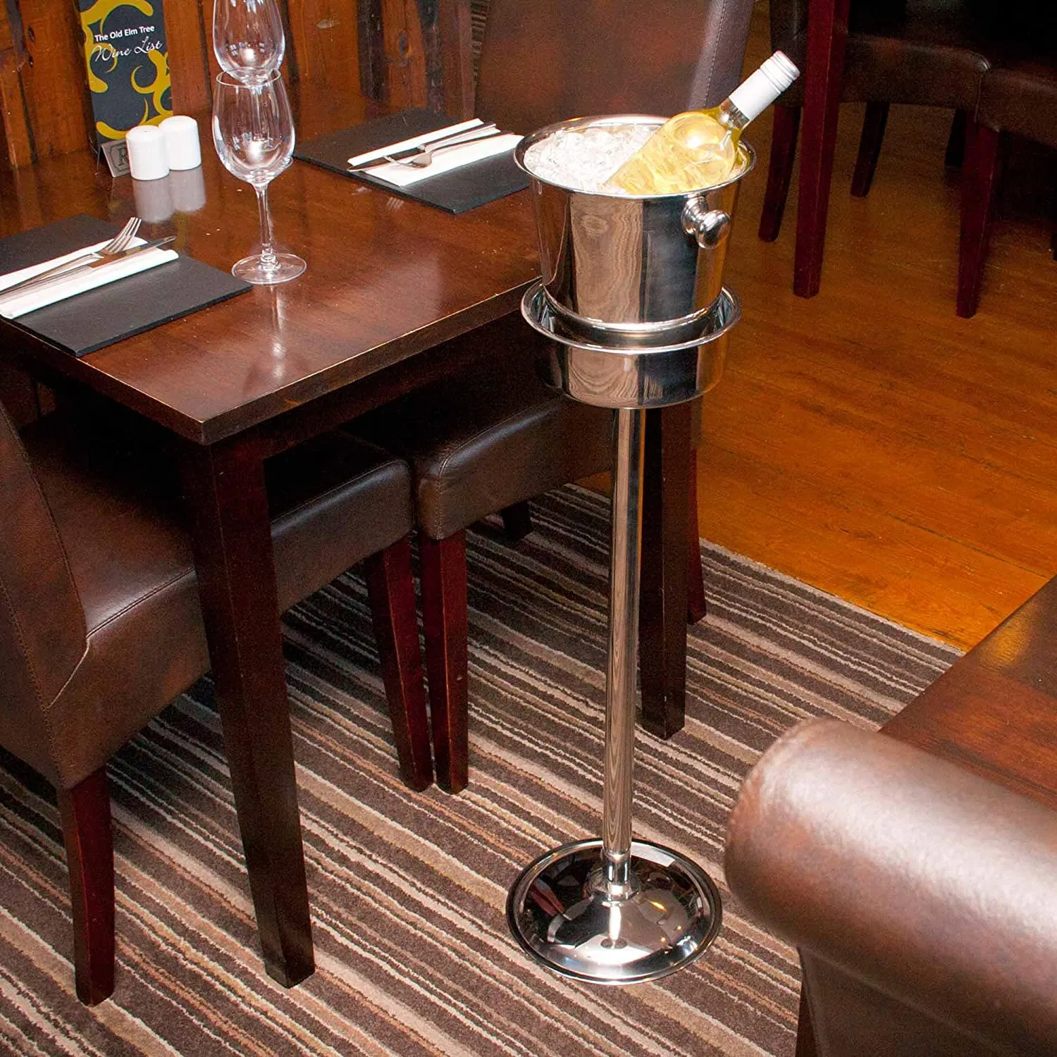 Heavybao High Quality Stainless Steel Champagne Stand Wine Holder Champagne Barrel Pedestal