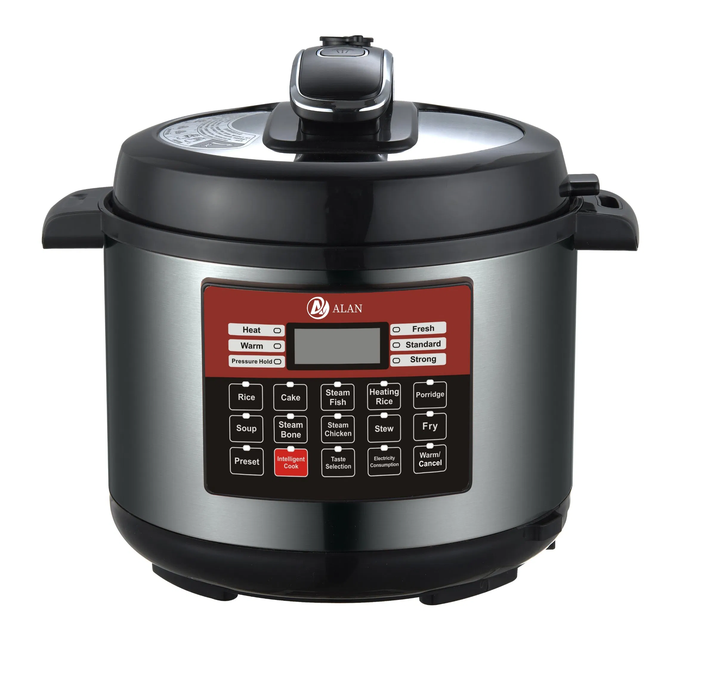 with + - Button Pressure Adjustment Big Windows LED Electric Pressure Cooker 4L-12L