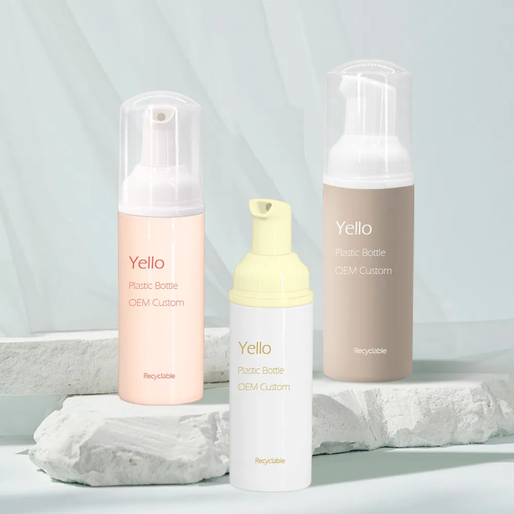 Small Size 50ml 60ml 70ml 90ml 100ml Custom Empty Plastic Foaming Bottles Facial Cleanser Mousse Foam Pump Bottle