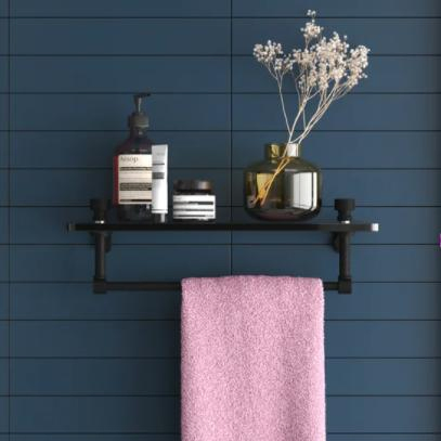 Wall Mount Stainless Steel Bathroom Matte Black Towel Rack Bathroom Hardware