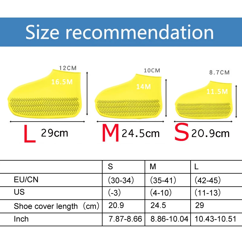 Non-Slip Reusable Rain Shoes Covers Rubber Overshoes Boot Waterproof Protector