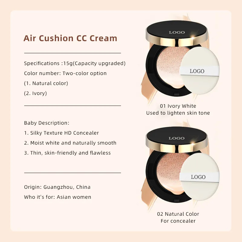 Best Quality Bb Cc Moist Air Cushion Waterproof Makeup Foundation Cream with SPF Foundation
