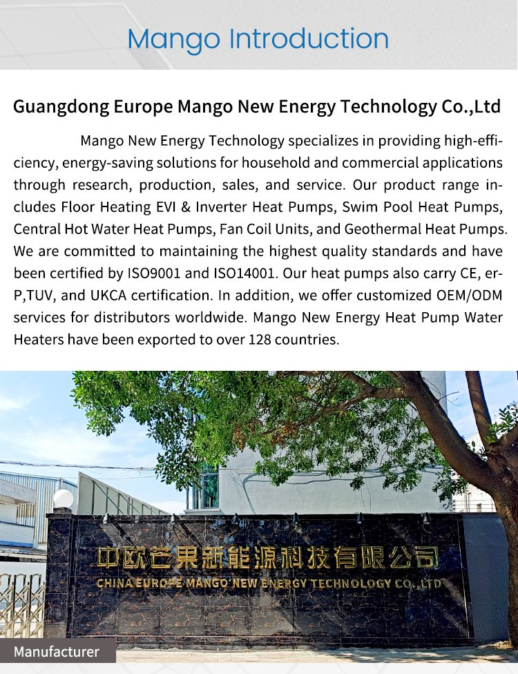 Air Source Floor Heating Heat Pump Water Heater Evi -30c R290