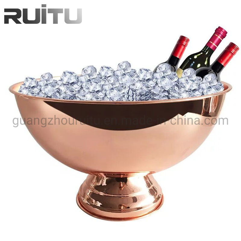 5 Star Restaurant Supply Nightclub Belaire Gold Inner Champagne Stainless Steel Wine Beer Cooler Serving Black Ice Bucket Tong Holder