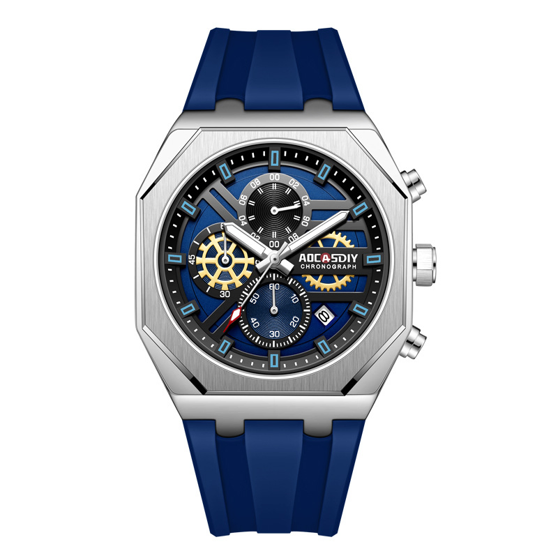 New Men's Sports Multifunctional Quartz Watch Waterproof Luminous Wristwatch