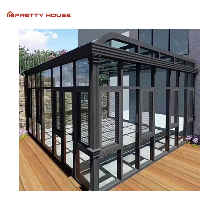 Customized Winter Greenhouse Energy Saving Aluminum Sunroom Glass House
