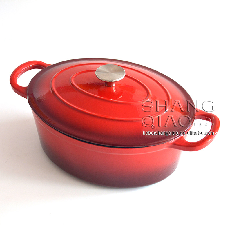 Эмалированный чугунный жаровня овальная для плиты