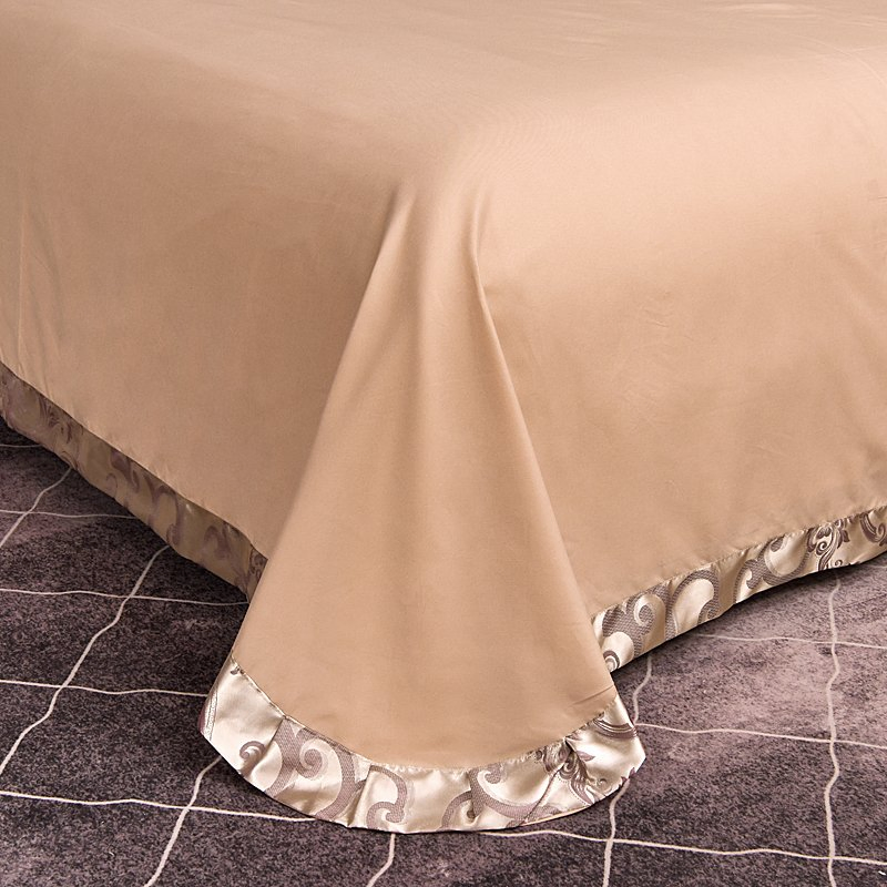 Jacquard Comforter Set Bed Cover Satin Silk Bedspread 4 PCS Bedding Sets