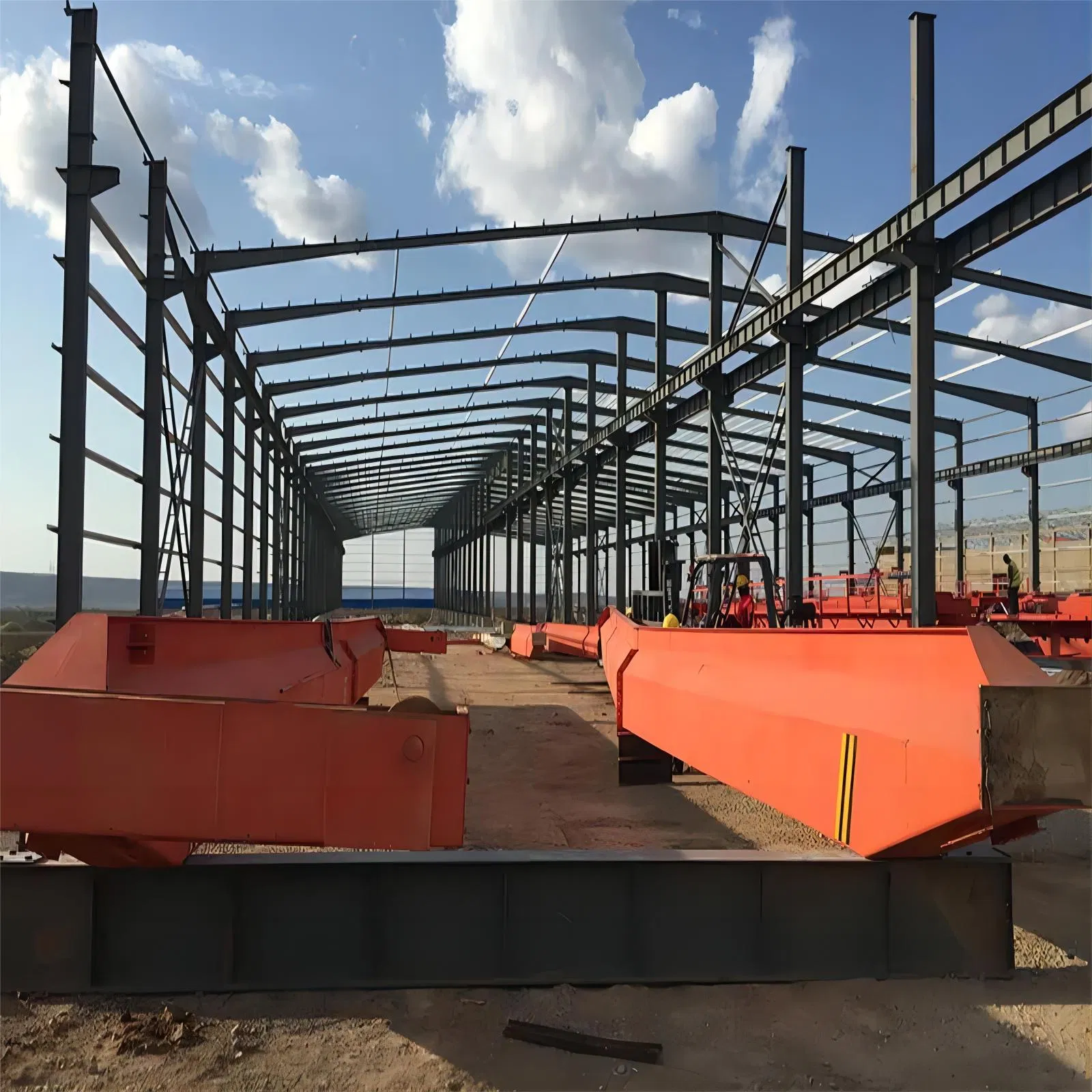 H Section Column Lightweight Steel Structure Clean Span Portal Frame Workshop
