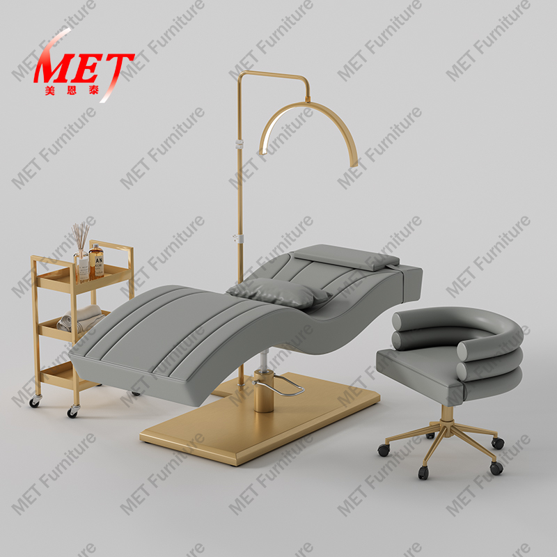 Кровать косметическая регулируемая для бровей ресниц Золотая база