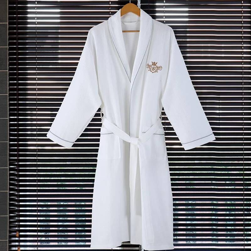 Hotel SPA Waffle Bathrobe - Sauna-Scenario Exclusive Thermal Robe, Soft & Drapable Robe