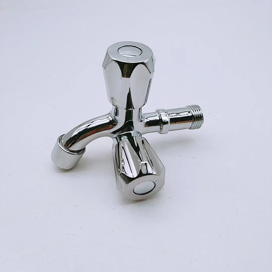 Bathroom Double Handle Water Balcony Faucet Front and Rear Multi-Functional Five Star Wheel Double Faucet