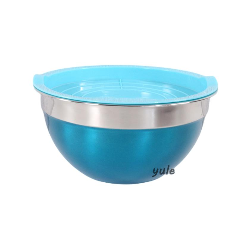 High Quality Home Kitchen Colorful Stainless Steel Mixing Bowls with Lid