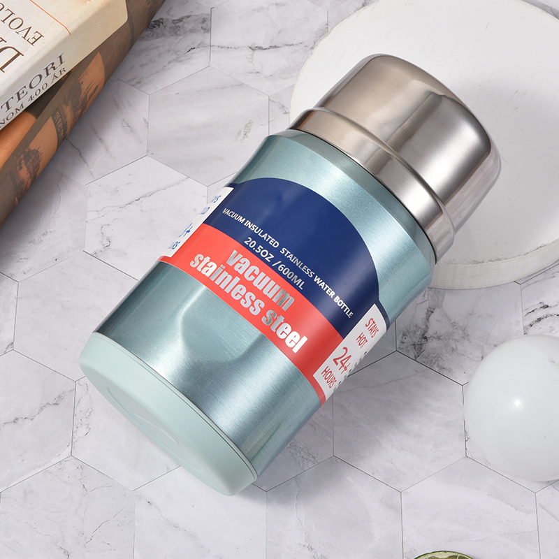 20oz Insulated Food Container Stainless Steel Vacuum Soup Jar with Foldable Spoon