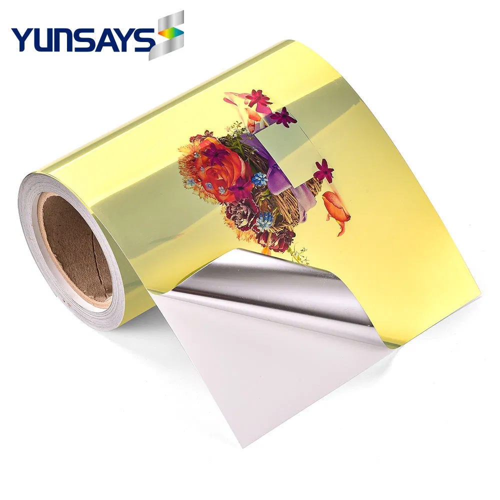 Waterproof Glossy Gold Label Sticker Vinyl Rolls for Inkjet Afinia Memjet Printable Self Adhesive Golden Pet Paper Sticker Rolls