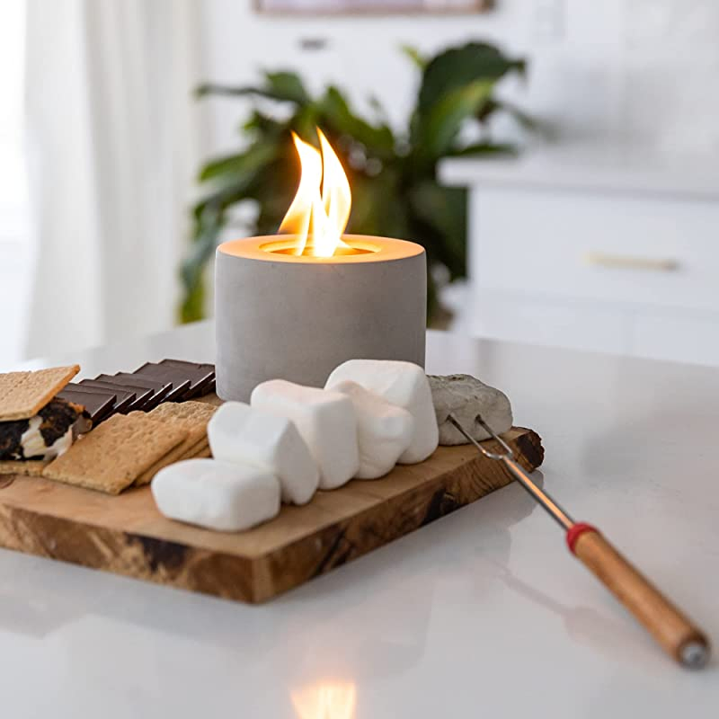 Мини-камин для стола на биоэтаноле, бетонный