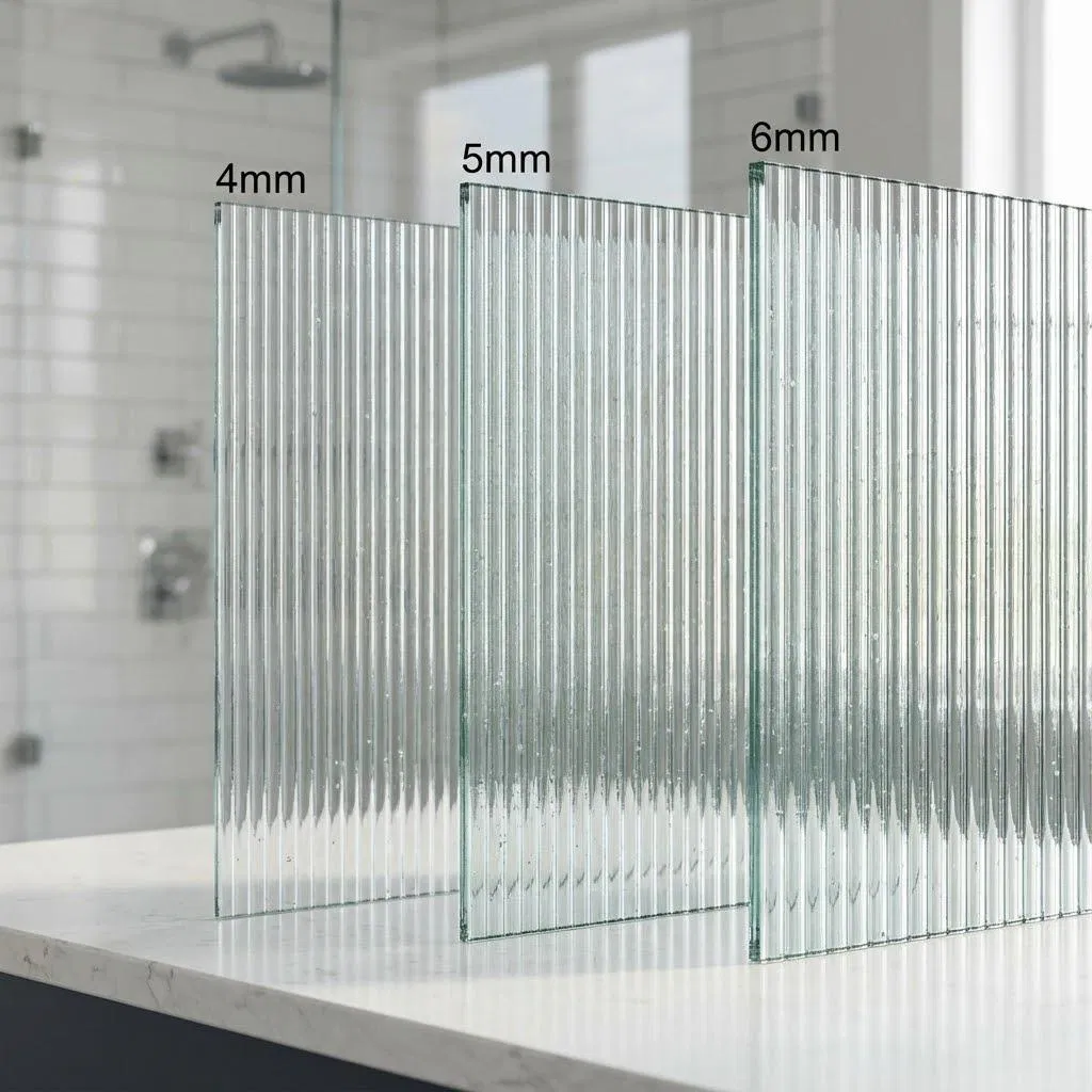 10mm Clear Narrow Reeded Glass Ribbed Glass for Deco