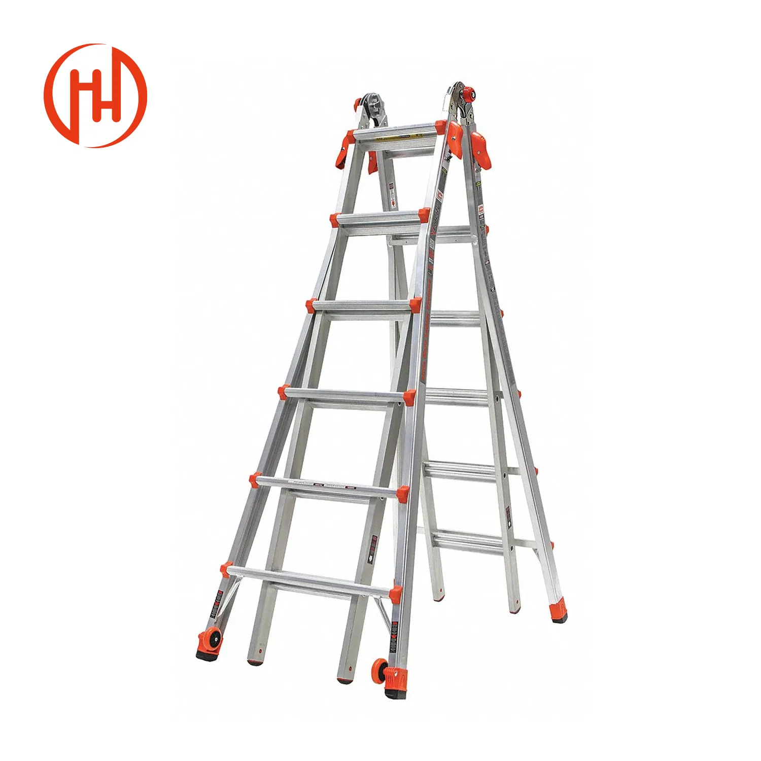 Aluminum Folding Step Ladder 2 Section Industrial Shelf Household Ladder