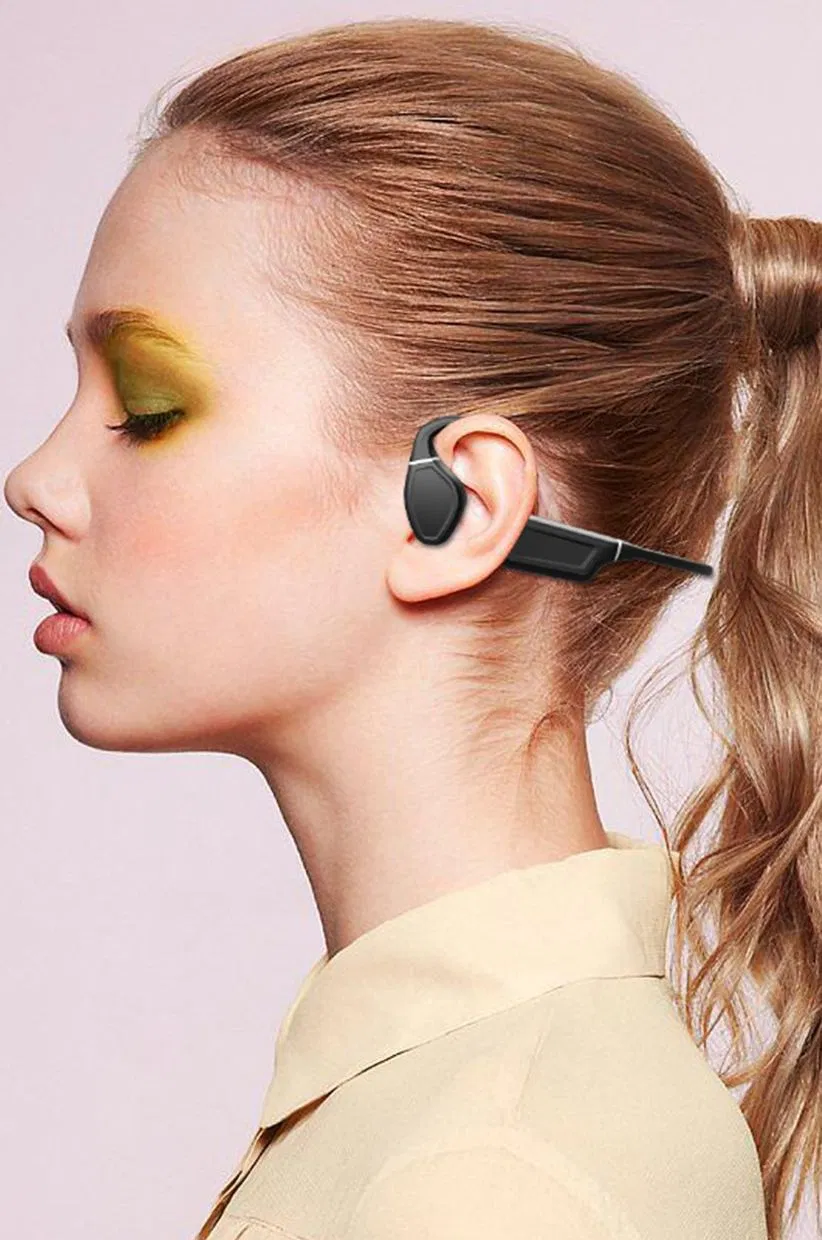 Latest Design Bone Conduction Earbuds Wireless Stereo Headphones Bluetooth Headset Sweatproof Ipx5 Sports Earphones Purple Es-998PRO