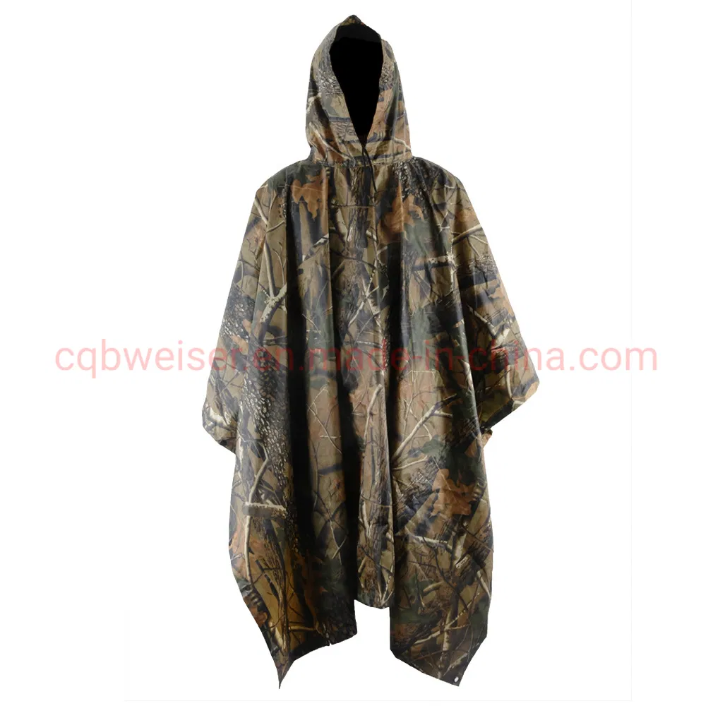 Factory Outdoor Mountaineering Adult One-Piece Cape Raincoat Camouflage Poncho Wholesale