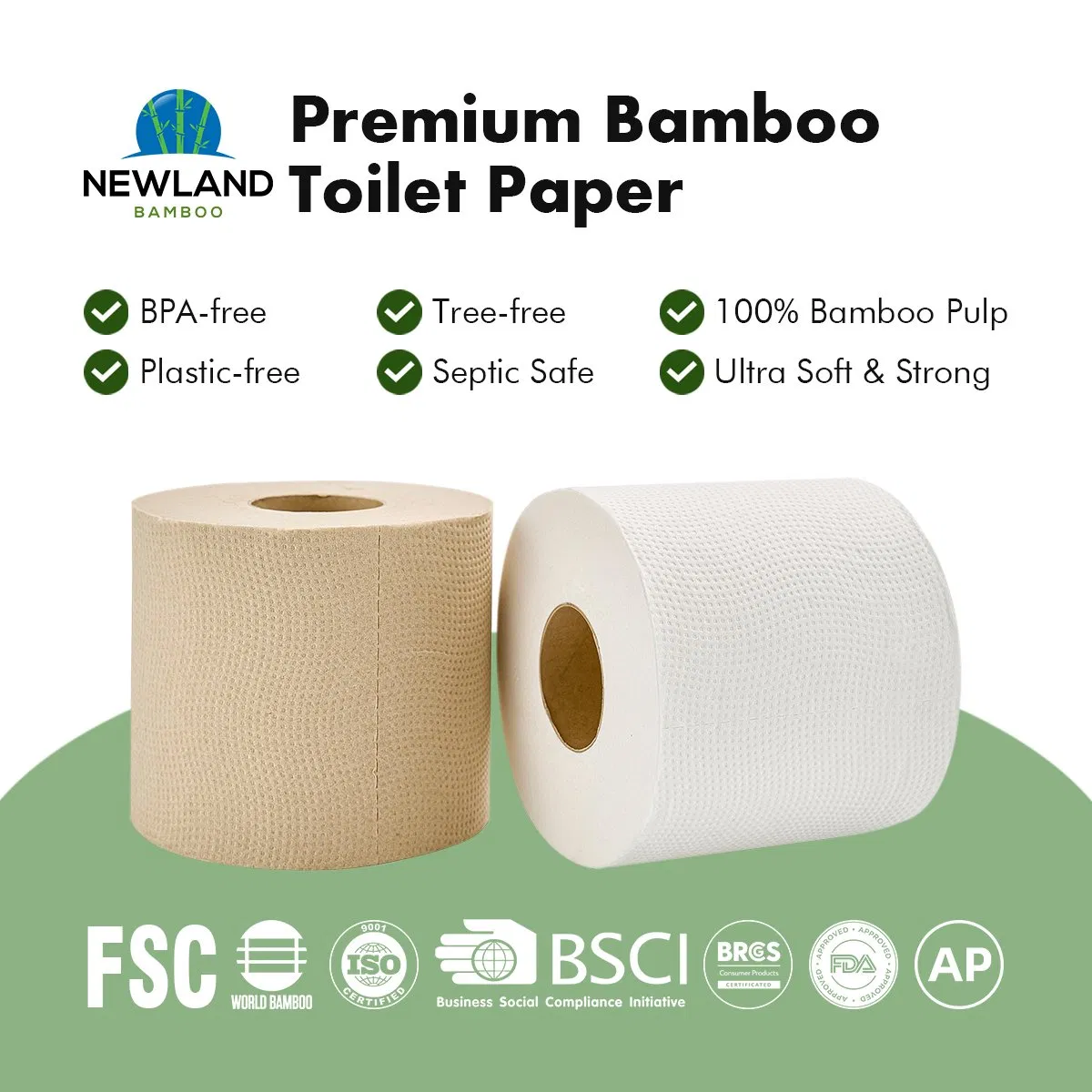 BPA-Free 2-4 Ply Premium Quality Selling Toilet Paper Bamboo Tissue Paper