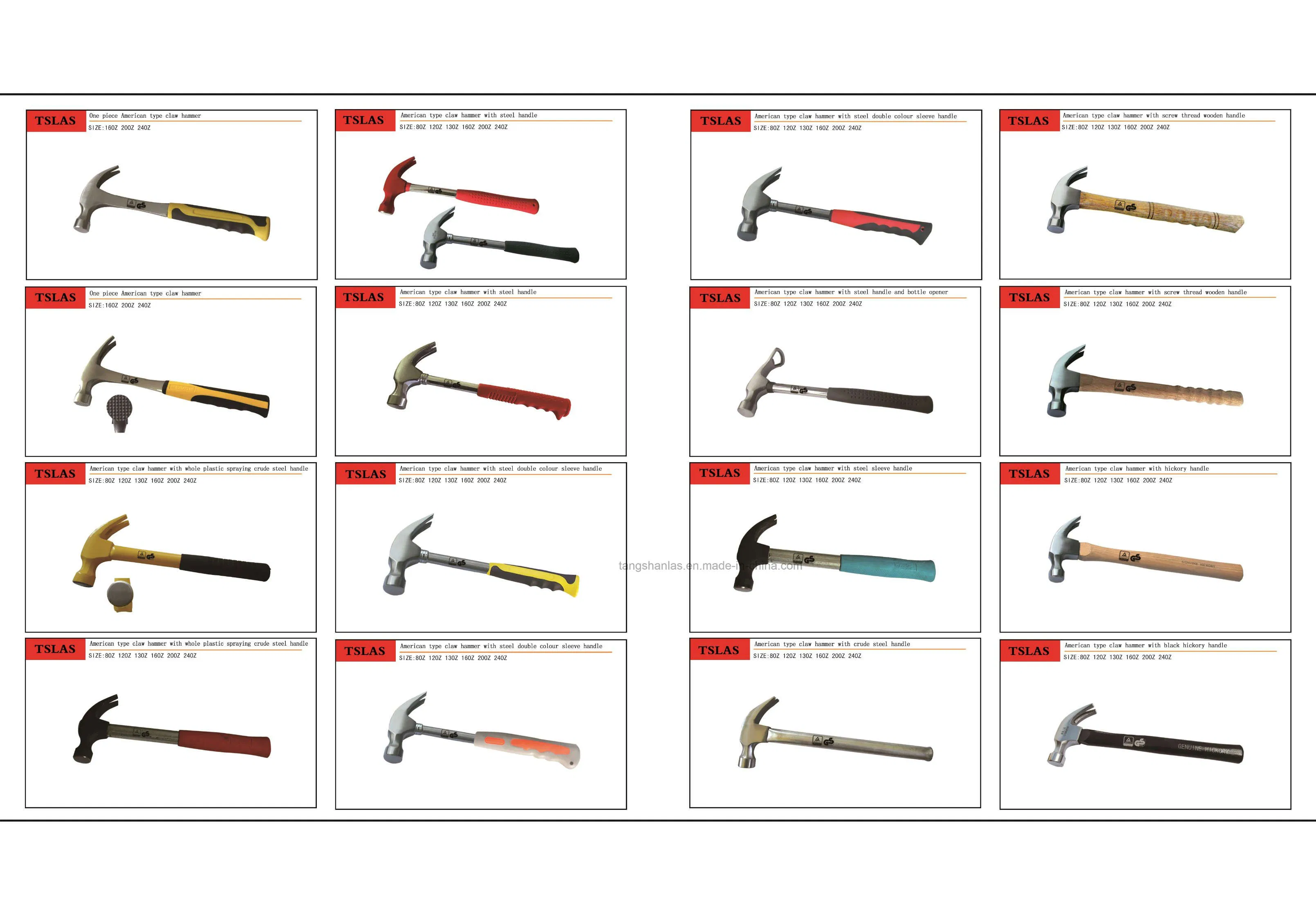 Hammer Good Quality Claw Hammer with Curve TPR Handle