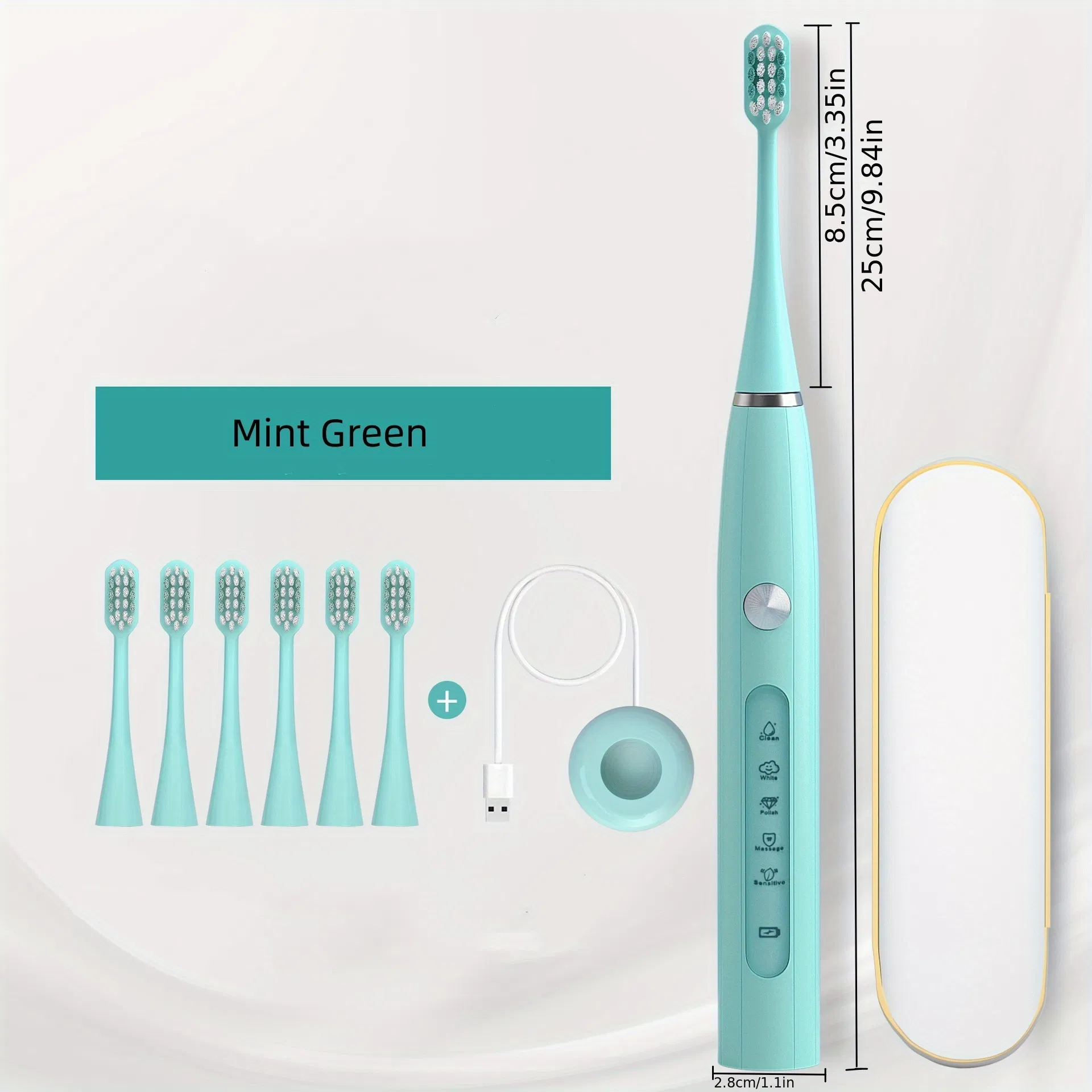 Rechargeable Waterproof USB Charging Automatic Silicone Electric Toothbrush