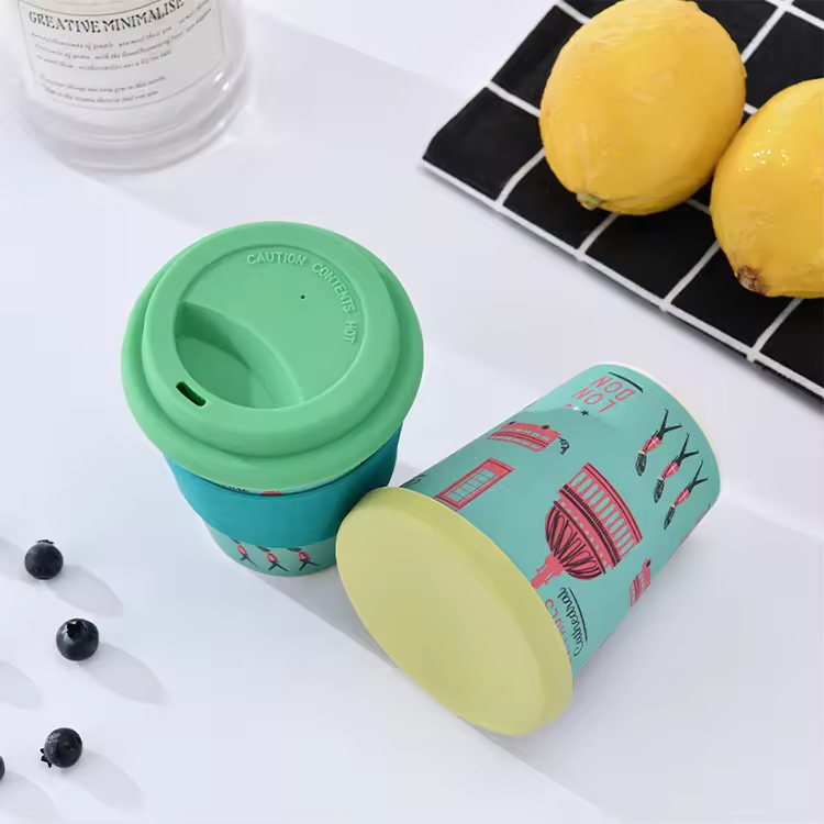 Wholesale Factory Custom Design Bamboo Fiber Recyclable Coffee Mug Drinking Cup