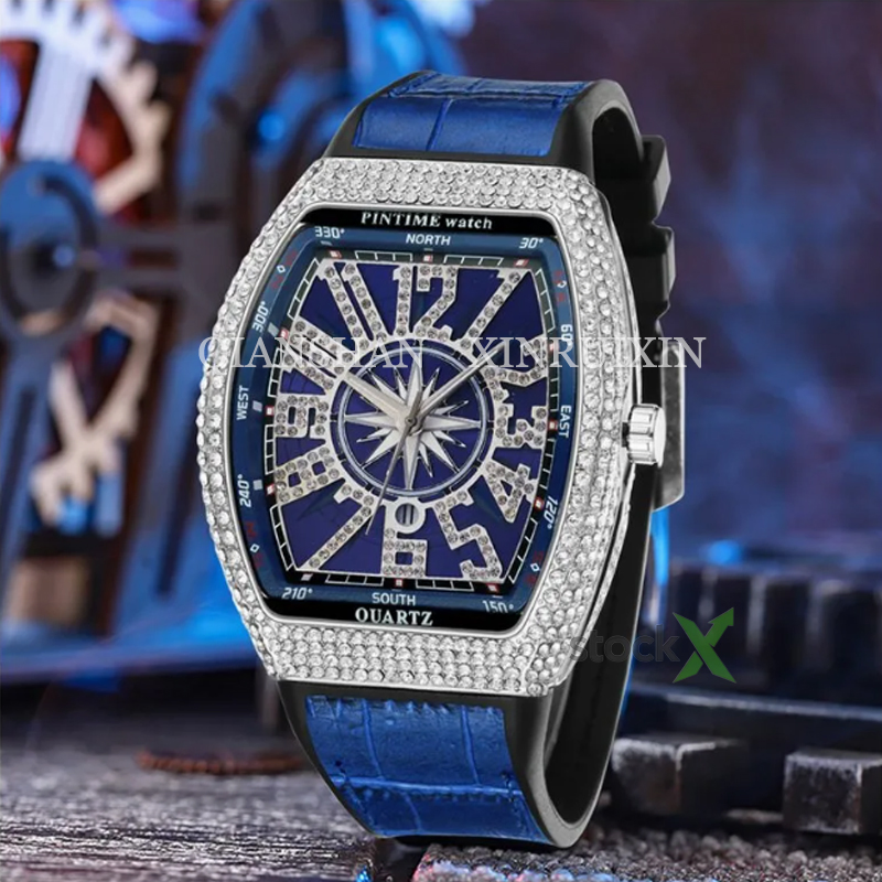 Custom Top Quality 1: 1 Replica China Silicone Quartz Wine Barrel Fashion Designer Relojes Cool Diamond Retro Men's Wholesale Clone Best Gift Watches Online