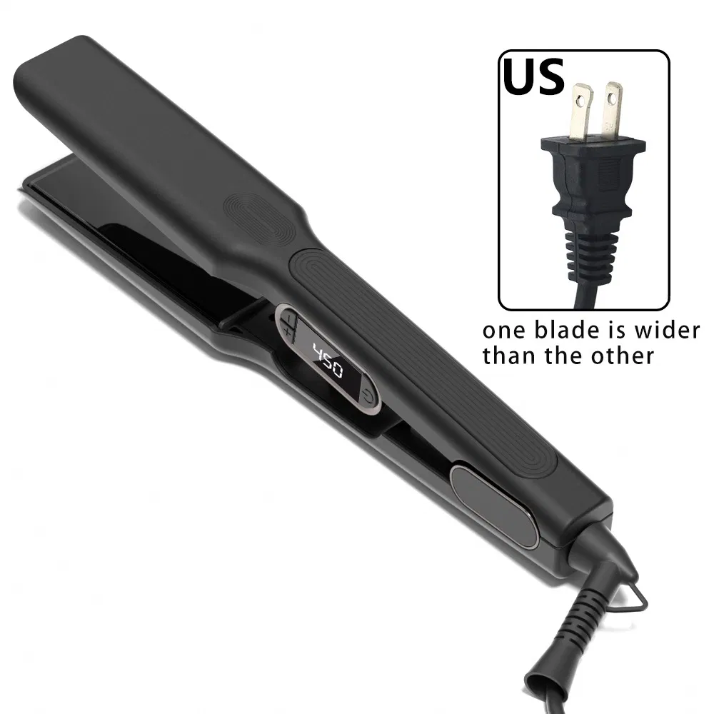 Professional 2-in-1 Ceramic Hair Iron Straightener with Infrared Technology Creates Straight Curled Styles Electric Power Source