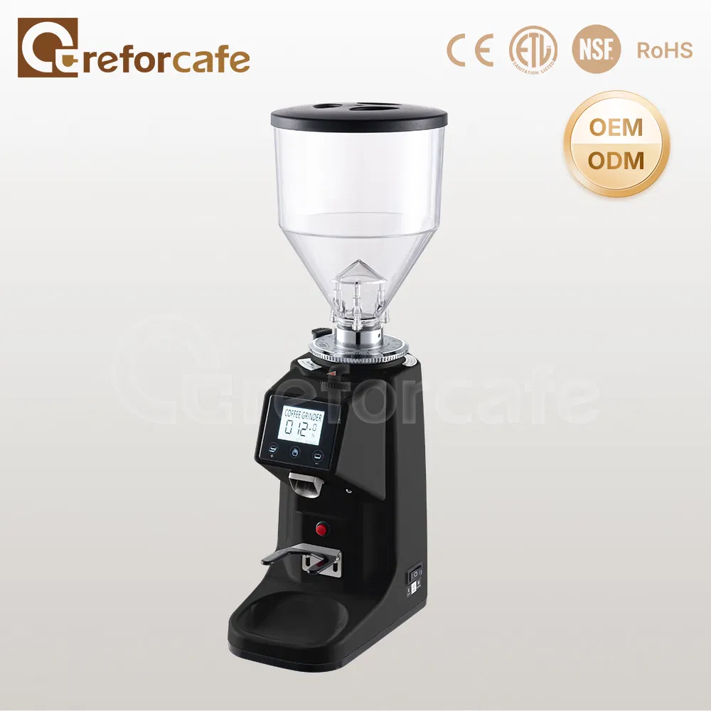 Stainless Steel 200W 500g Bean Capacity 60mm Flat Wheel Burr Electric Commercial Coffee Grinder Machine for Cafe