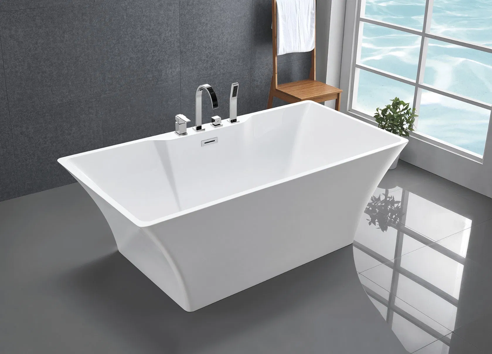 Back to Wall Freestanding Bath Tub with High Quality