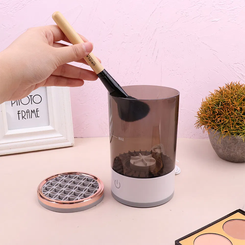 New Cosmetic Cleaning Nail Products Portable Electric Automatic Makeup Roller Brush Cleaner Machine