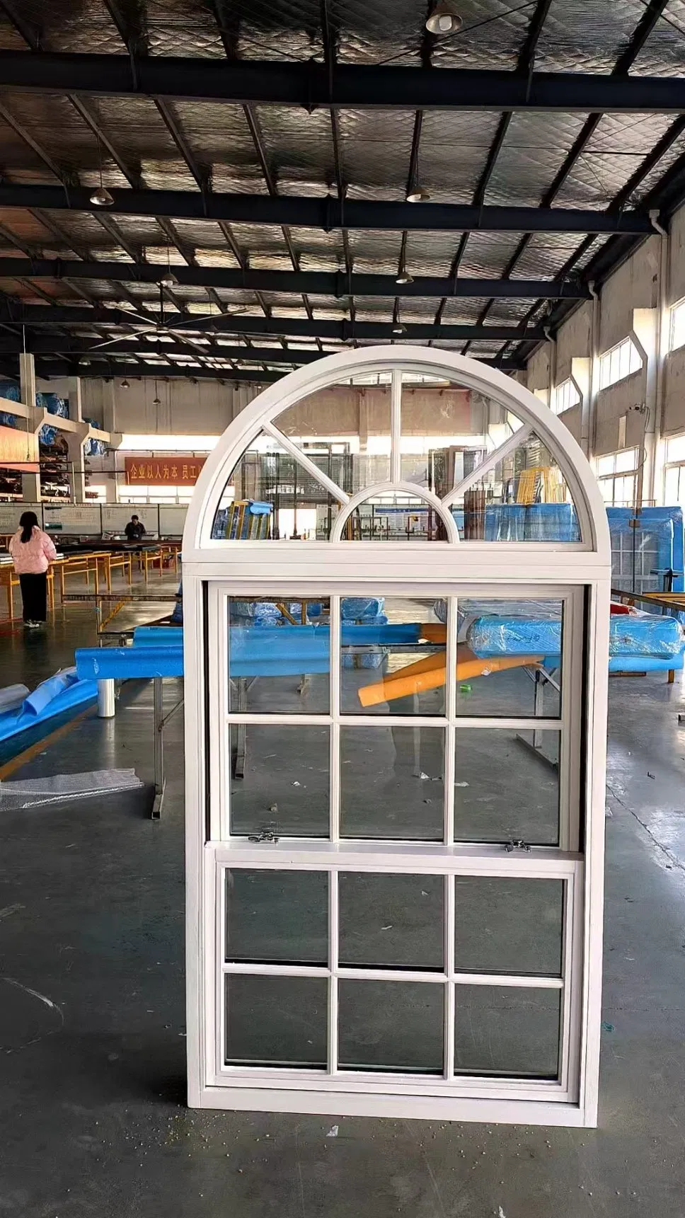 White Color Wooden Single Hung Window Arch Design Single Hung Window