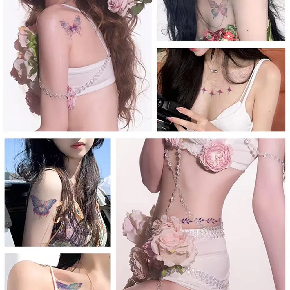 Butterfly Temporary Waterproof Face Tattoo Sticker Custom Wholesale Kids Body Art Tattoo Supply Stickers