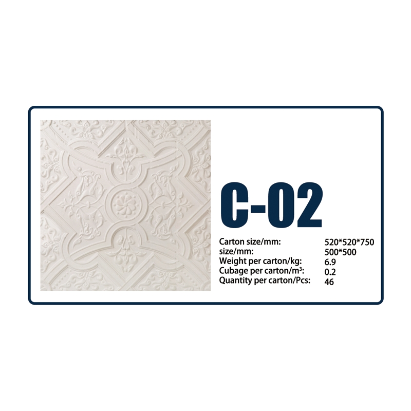 Mass-Produced Polystyrene Ceiling Tile for Interior Decoration