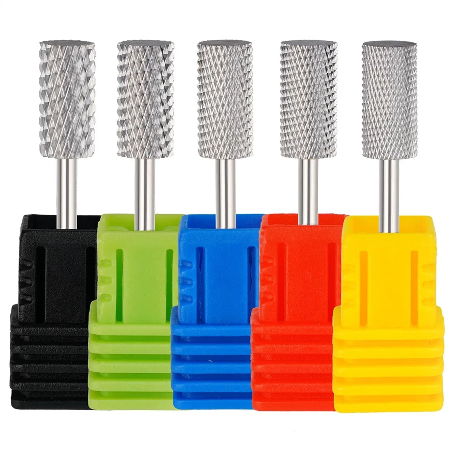 6.5mm Large Barrel Bit Nail Drill Bits Set Remove Hard Gel Nail Drill Machine Use Tungsten Carbide 5 in 1 Nail Drill Bits
