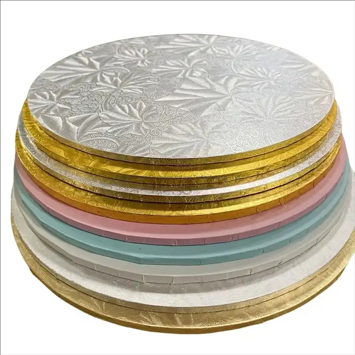 Gold Cakeboard Round, Disposable Cake Circle Base Boards Cake Plate Round Coated Circle Cakeboard Base