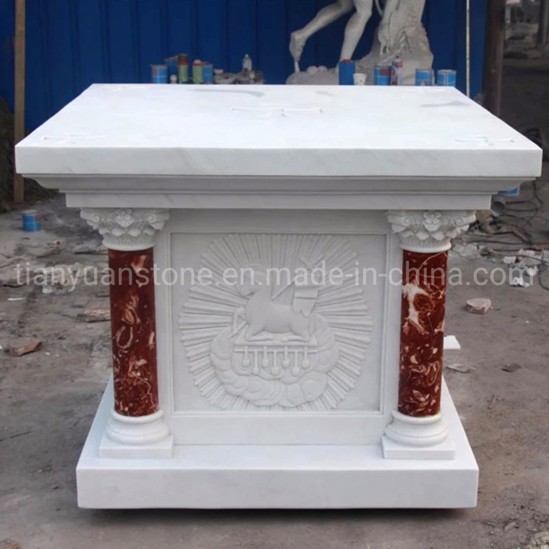 Hand Carved Natural Marble Stone Church Pulpit Altar Table