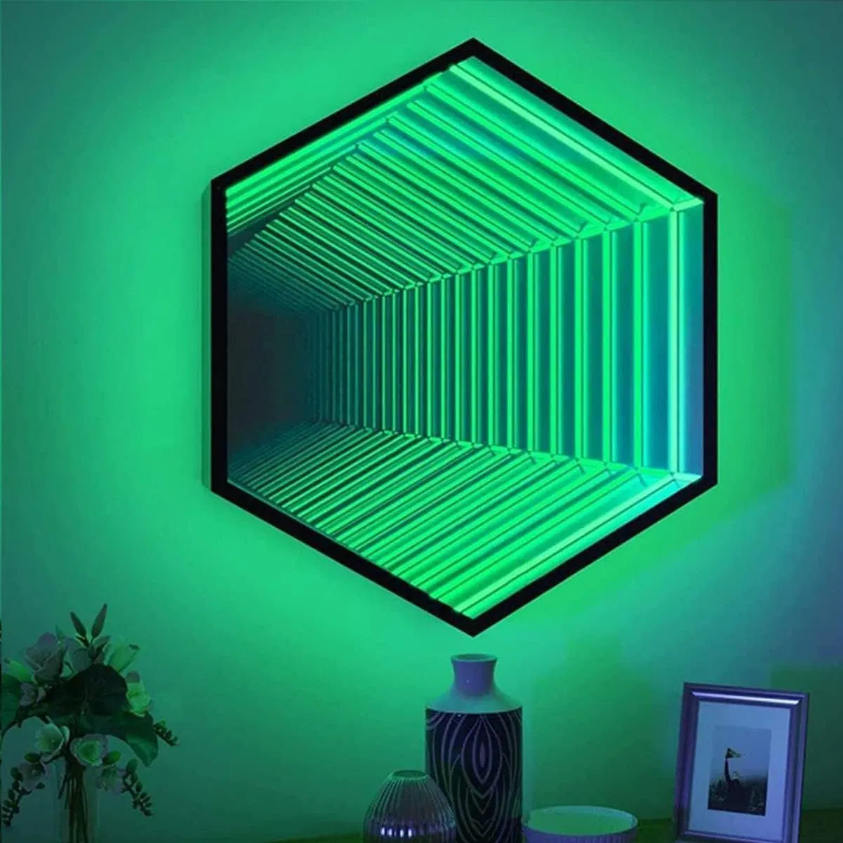 Infinity Light Tunnel LED Light,3D Octagon Infinity Mirror Light,Cool Gaming Desk Futuristic Decor Lamp,Sensory Infinity Light for Home,Desk,Living Room,Party