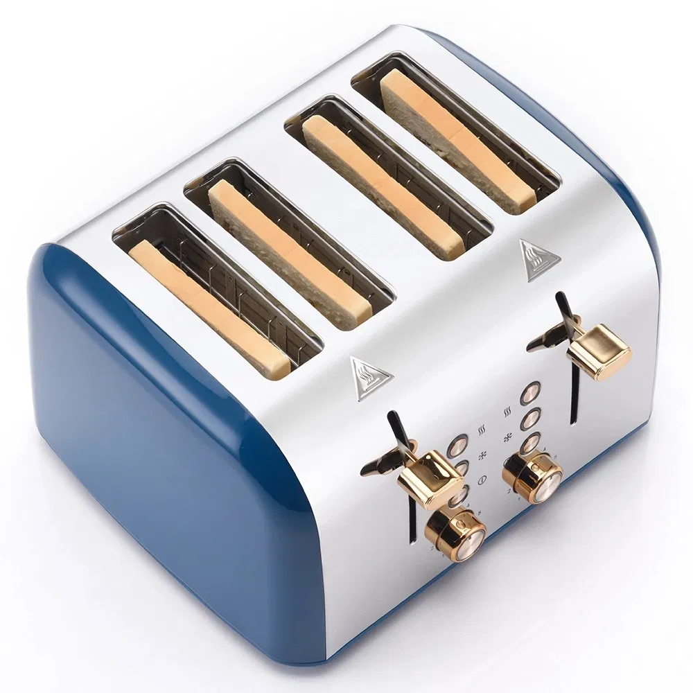 New Design Sandwich Electric 4 Slice Stainless Steel Bread Toaster with 6 Bread Shade Setting