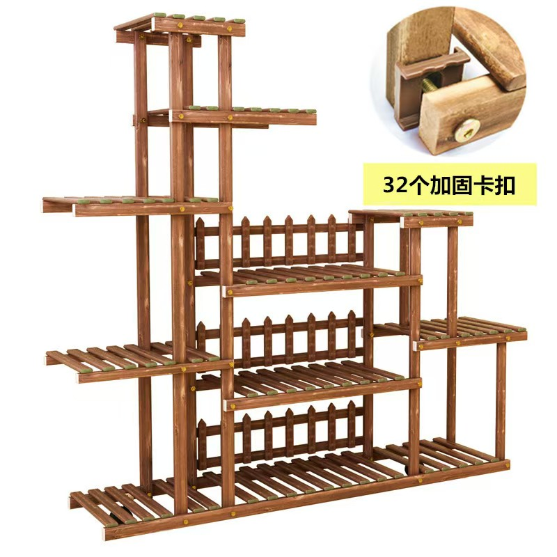 Bulk Supply Elegant Garden Portable Wooden Flower Stand Shelf