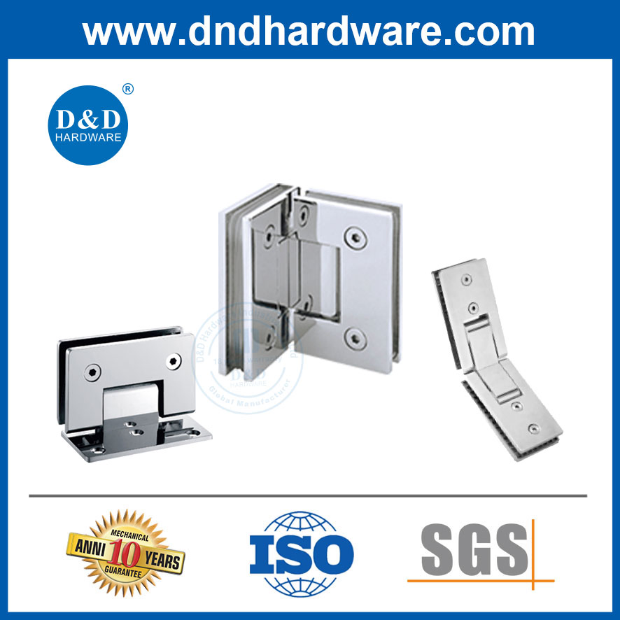 Bathroom Shower Room Stainless Steel Corner Fitting Accessories 135 Degree Solid Brass Pivot Auto Glass Hardware Spring Sliding Door Hinge Shower Hardware