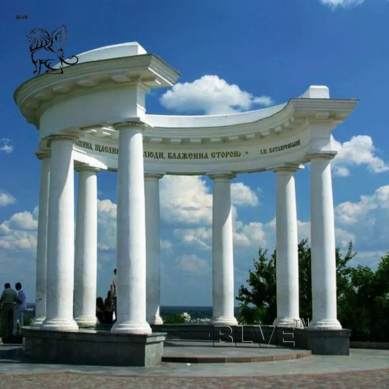 Factory Custom Large Project Outdoor Pillars Design Garden White Marble Greek Roman Columns for Sale