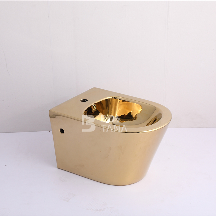Luxury Golden Back to Wall Bidet High-End Ceramic Bathroom Sanitaryware Toilet (BOS-GOLD104T)