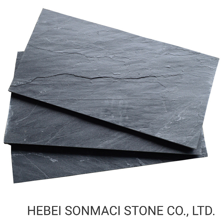 Natural Split Riven Black Slate Flat Tile