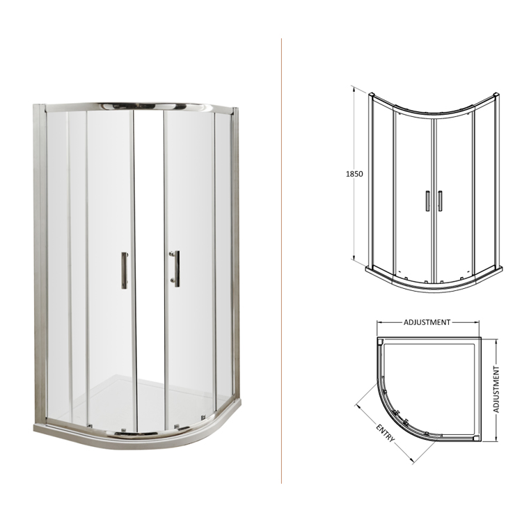 Stylish Square Shower Enclosure with Durable Tempered Glass Door