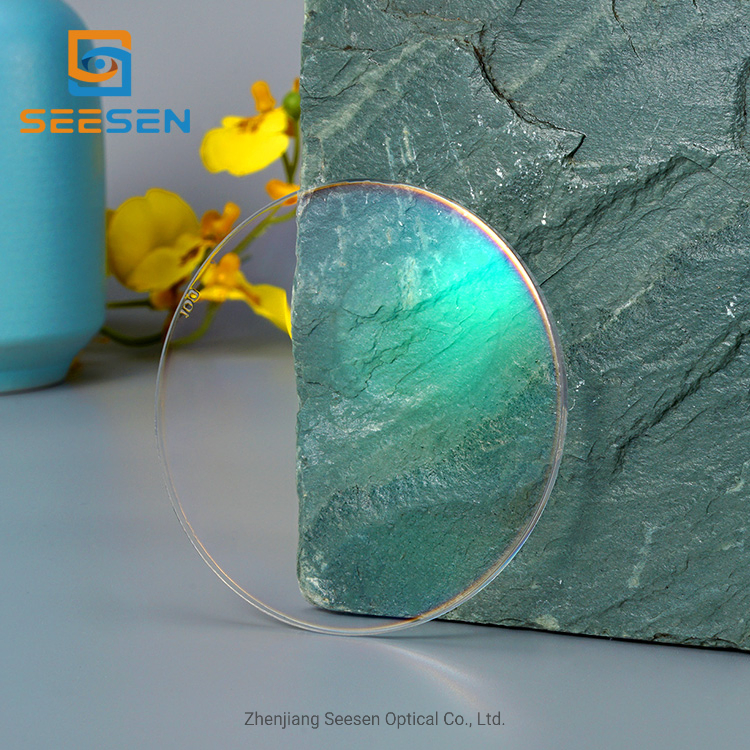 Reasonable Price China 1.56 UV420 Blue Cut Round Top Hmc Lens Factory Clear Blue Coating Optical Lenses