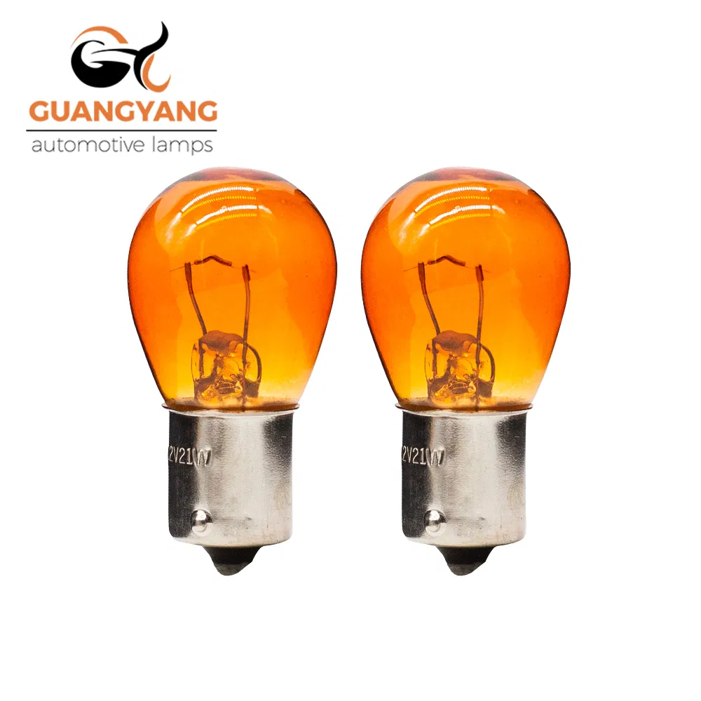 Автолампы галогенные S25 Ba15s 12V 21W янтарные